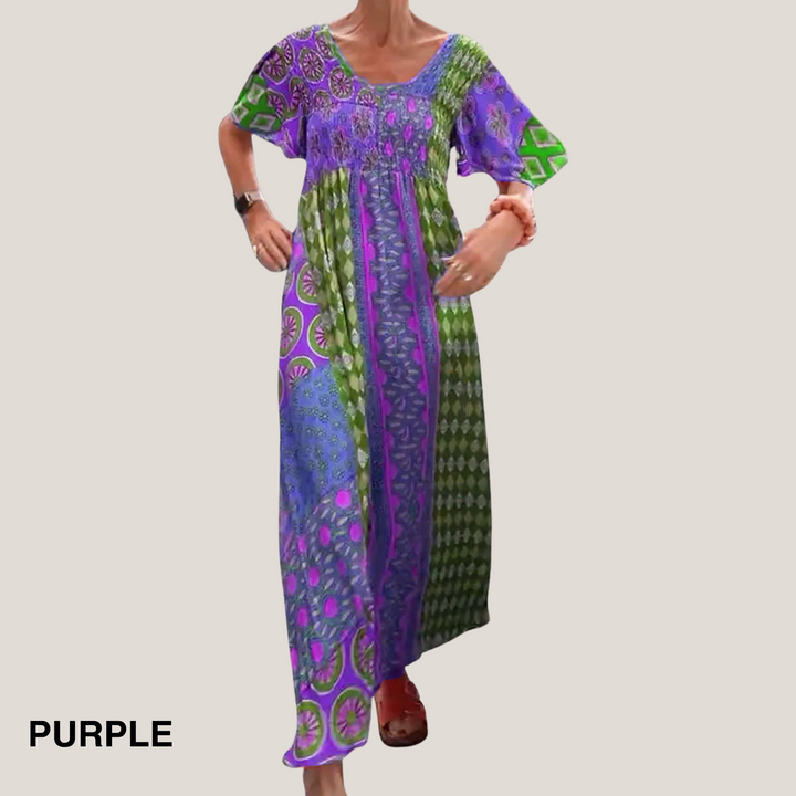 Vanessa™ | Elegant Paisley Midi Dress