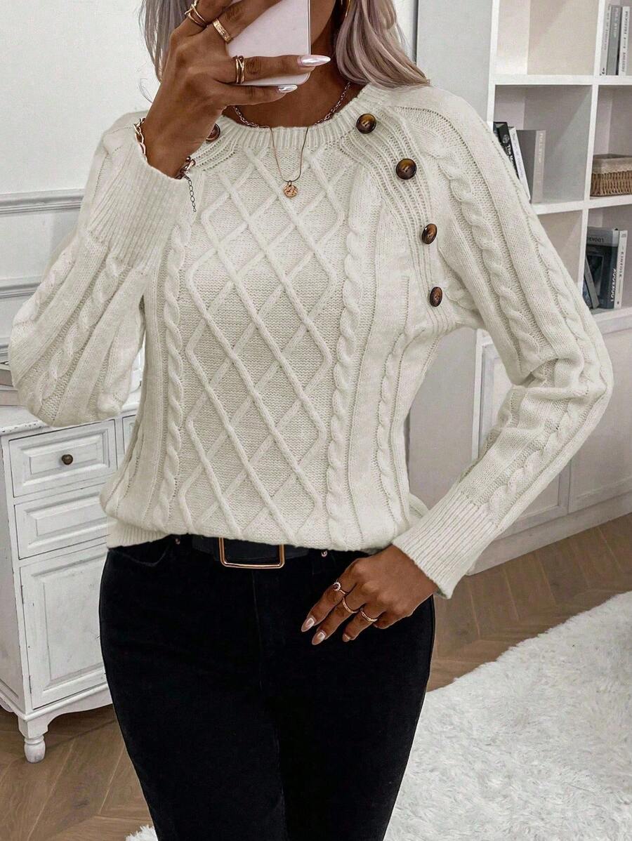 Betsy™ | Button-Detail Cable Jumper