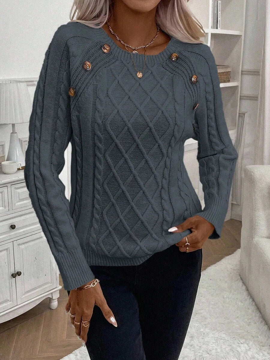 Betsy™ | Button-Detail Cable Jumper