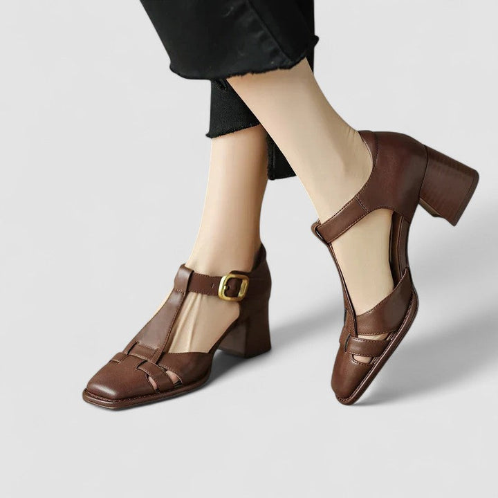 Bridget™ | Orthopedic T-Strap Block Heels