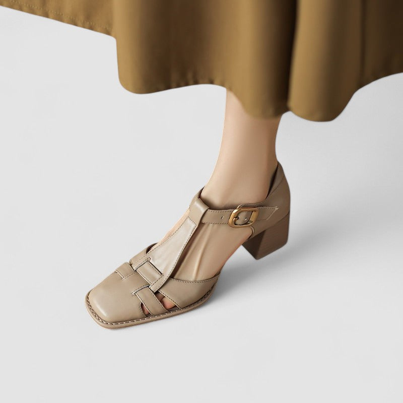 Bridget™ | Orthopedic T-Strap Block Heels