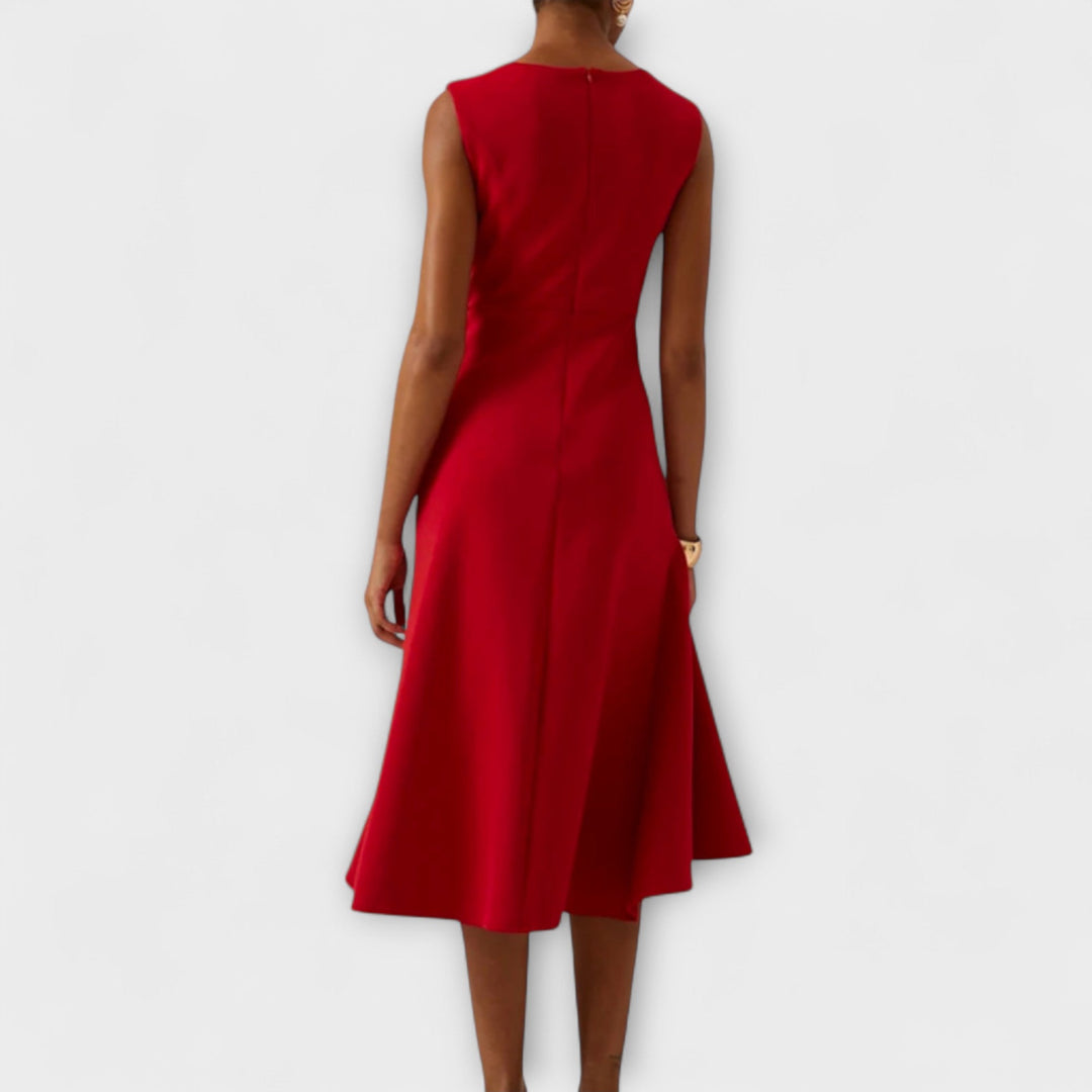 Sheila™ | Draped Asymmetric Midi Dress
