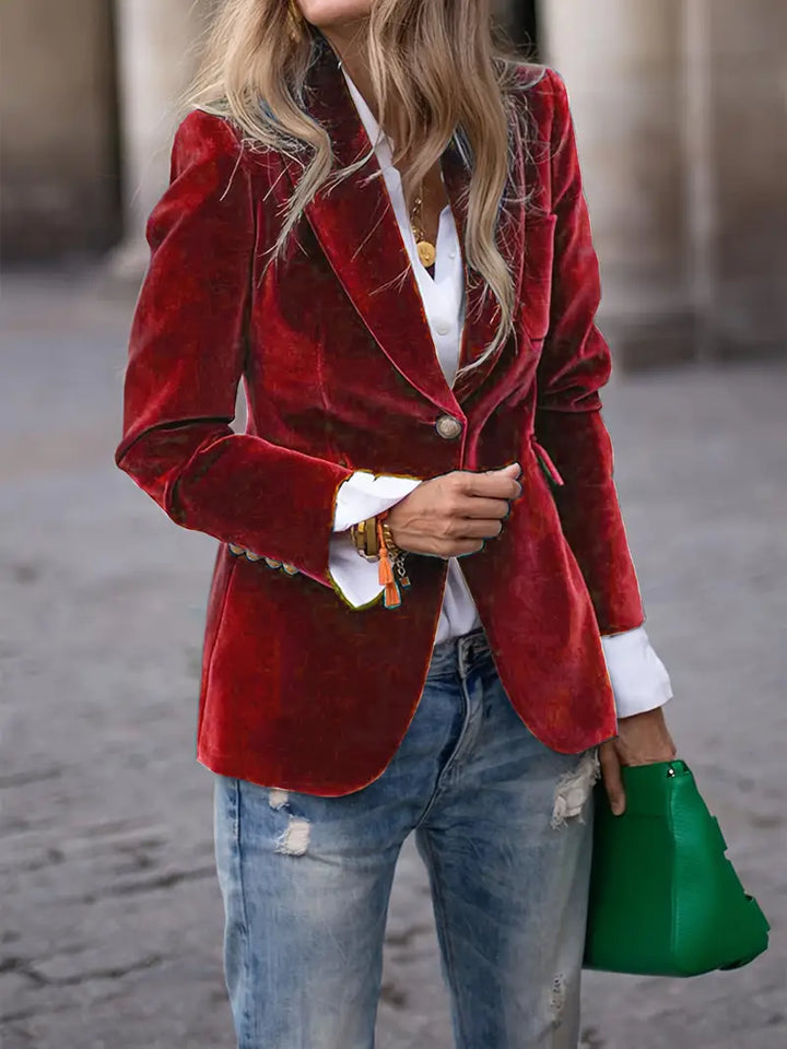 Carole™ | Elegant Velvet Blazer