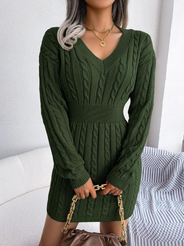 Savannah™ | Cozy Long Sleeve V-Neck Dress