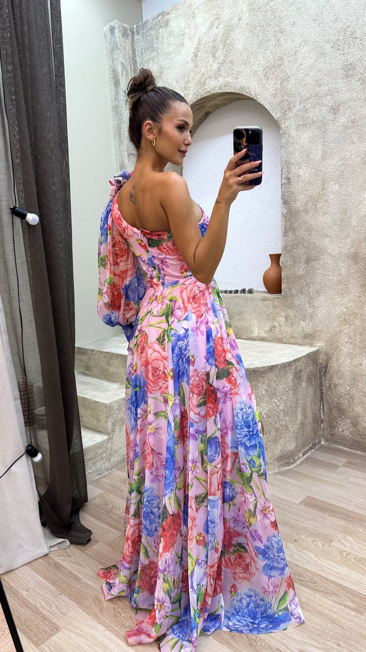 Rochelle™ | Long dress with elegant flow and long sleeves