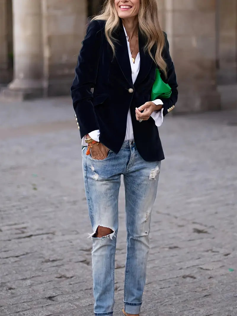 Carole™ | Elegant Velvet Blazer