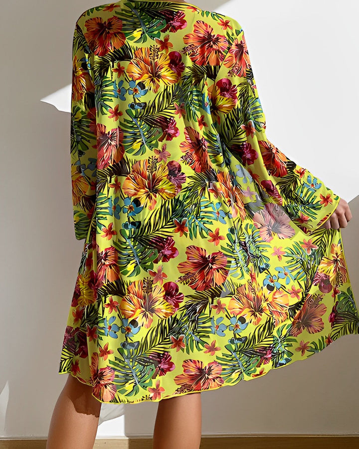 Juanita™ | Tropical Print Bikini Set with Cover-Up
