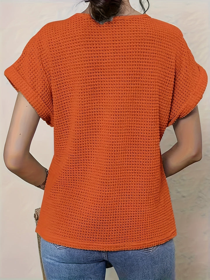 Rosa™ | Top with Round Neck and Lace Trim