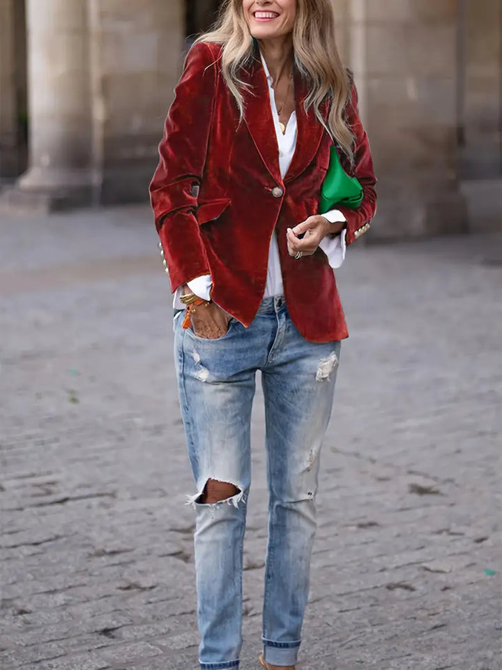 Carole™ | Elegant Velvet Blazer