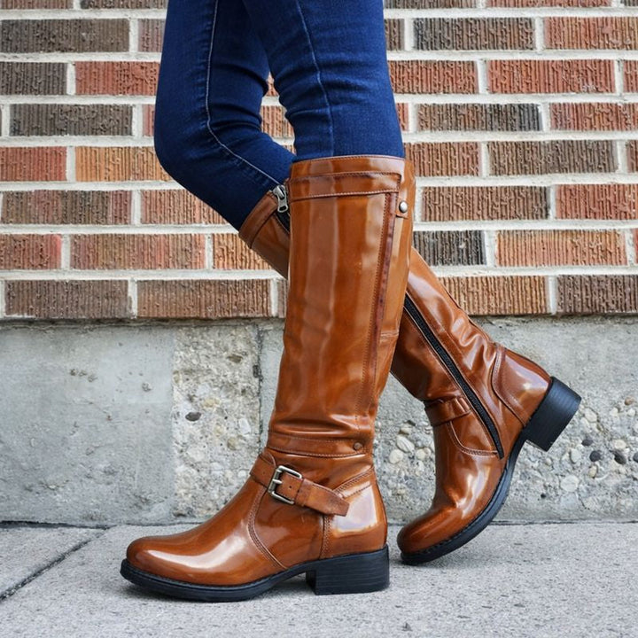 Marj™ | Classic Round Toe Knee-High Boots
