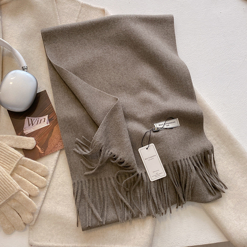 KHIONNE™ | Comfy Soft Plain Tassel Scarf Shawls