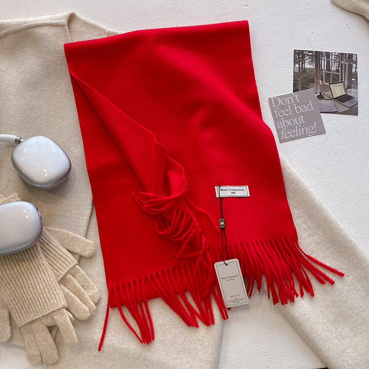 KHIONNE™ | Comfy Soft Plain Tassel Scarf Shawls