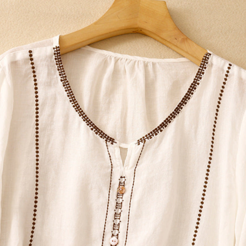 Gia™ | Pattern Ruffle Sleeve Blouse