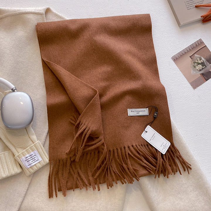 KHIONNE™ | Comfy Soft Plain Tassel Scarf Shawls