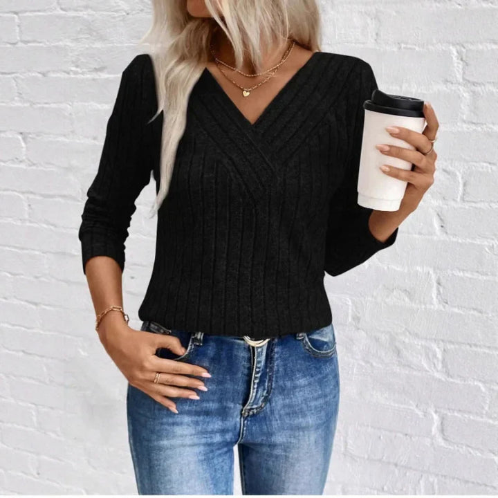 Quinn™ | Elegant Sunken Stripe Sweater