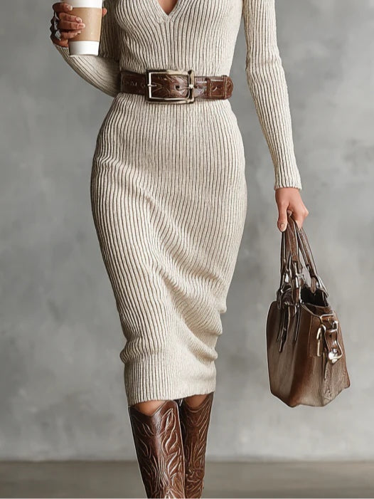 Everly™ | Chic Belted Fitted Dress