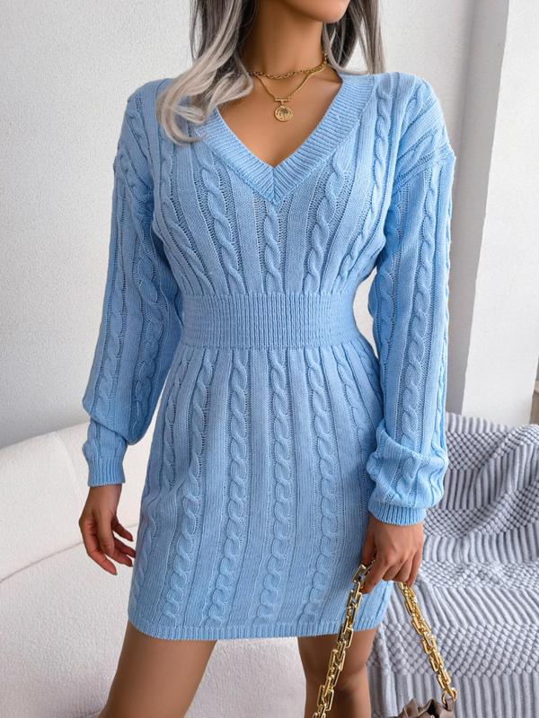 Savannah™ | Cozy Long Sleeve V-Neck Dress