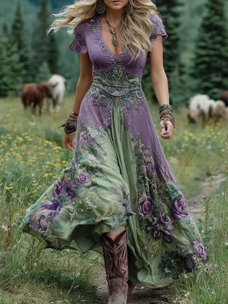 Ava™ | Gradient Floral Maxi Dress