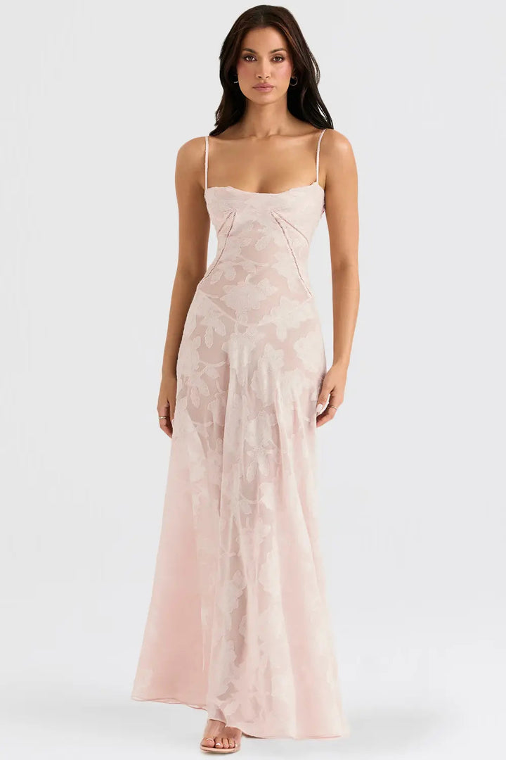 Gretchen™ | Long Summer Dress with Open Back and Adjustable Straps
