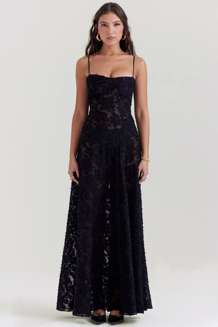 Gretchen™ | Long Summer Dress with Open Back and Adjustable Straps